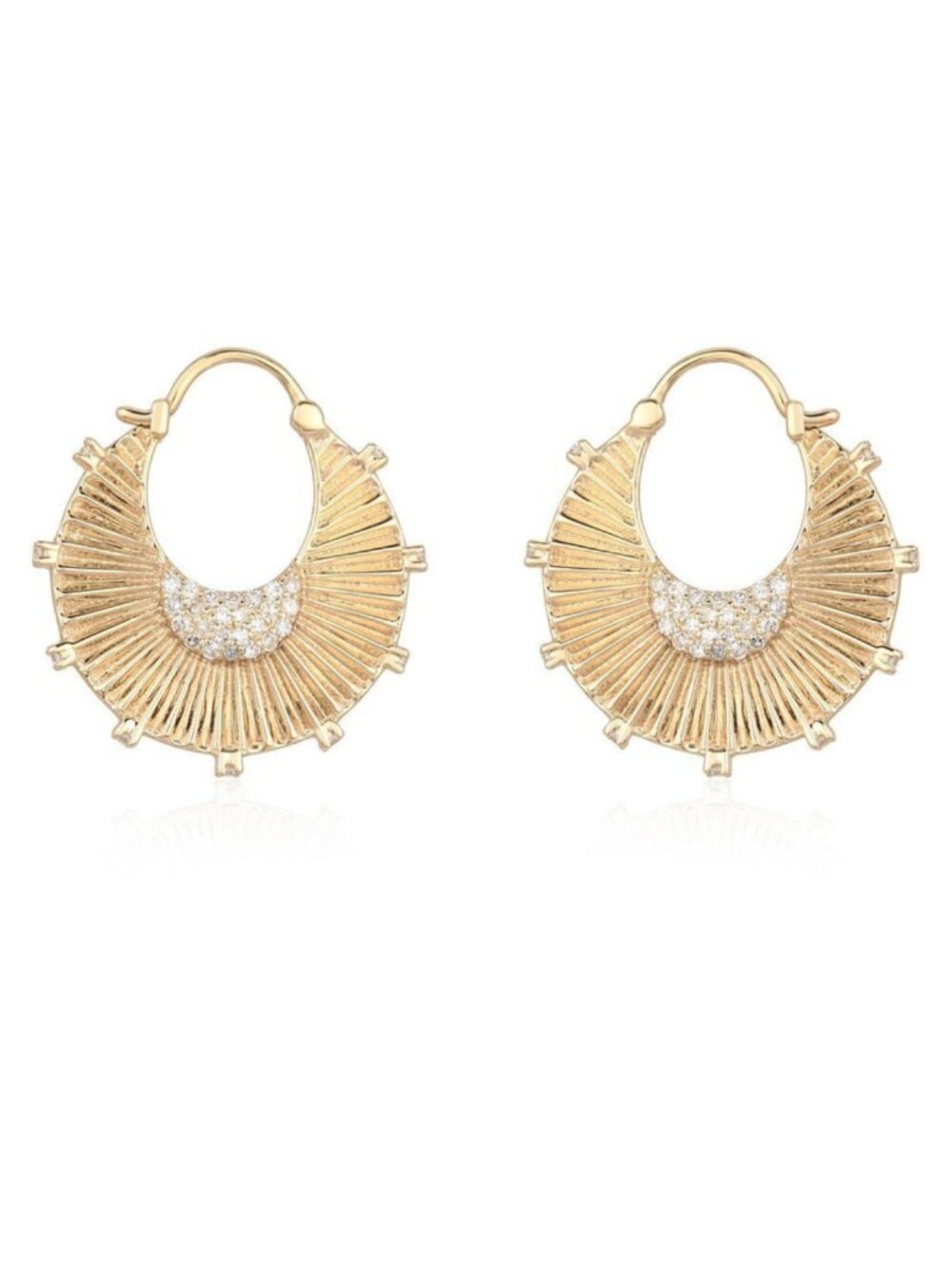 Aurora Gem 14K (or 18k upon request) Yellow Gold Hoop Earrings